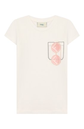 Детская хлопковая футболка FENDI белого цвета по цене 9950 руб., арт. JFI188/7AJ/8A-12+ | Фото 1 Детская хлопковая футболка FENDI белого цвета, арт. JFI188/7AJ/8A-12+ | Фото 1