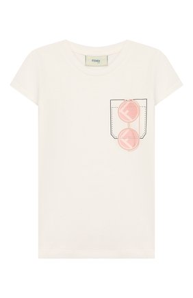 Детская хлопковая футболка FENDI белого цвета по цене 9505 руб., арт. JFI188/7AJ/3A-6A | Фото 1 Детская хлопковая футболка FENDI белого цвета, арт. JFI188/7AJ/3A-6A | Фото 1