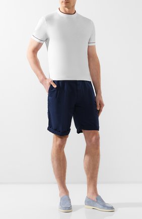 Мужские замшевые лоферы summer walk LORO PIANA голубого цвета по цене 58550 руб., арт. FAE8124 | Фото 2 Мужские замшевые лоферы summer walk LORO PIANA голубого цвета, арт. FAE8124 | Фото 2