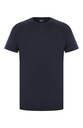 Мужская хлопковая футболка KNT темно-синего цвета, арт. UMM0039K06S84 | Фото 1 (Рукава: Короткие; Принт: Без принта; Материал внешний: Хлопок; Длина (для топов): Стандартные; Стили: Кэжуэл; Региональные ограничения белый список (Axapta Mercury): RU)