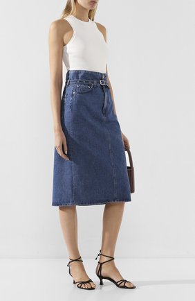 Женская джинсовая юбка RAG&BONE синего цвета по цене 27250 руб., арт. WDD19H1B07K3BG | Фото 2 Женская джинсовая юбка RAG&BONE синего цвета, арт. WDD19H1B07K3BG | Фото 2