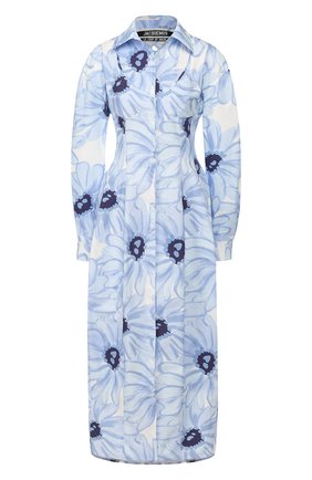 Женское хлопковое платье JACQUEMUS голубого цвета по цене 61500 руб., арт. 201DR12/2134E | Фото 1 Женское хлопковое платье JACQUEMUS голубого цвета, арт. 201DR12/2134E | Фото 1