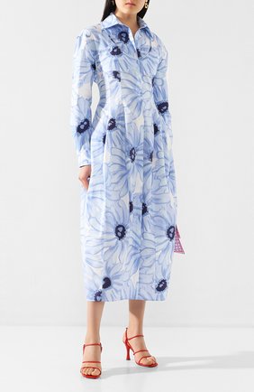 Женское хлопковое платье JACQUEMUS голубого цвета по цене 61500 руб., арт. 201DR12/2134E | Фото 2 Женское хлопковое платье JACQUEMUS голубого цвета, арт. 201DR12/2134E | Фото 2