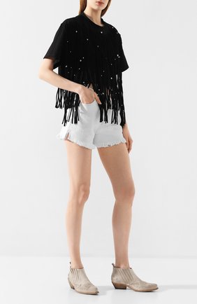 Женская хлопковая футболка ISABEL MARANT черного цвета по цене 42350 руб., арт. TS0747-20E054I/BIANEA | Фото 2 Женская хлопковая футболка ISABEL MARANT черного цвета, арт. TS0747-20E054I/BIANEA | Фото 2
