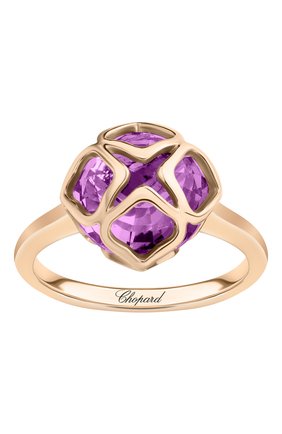 Женские кольцо CHOPARD бесцветного цвета, арт. 829225-5010 | Фото 2 (Материал сплава: Розовое золото; Драгоценные камни: Другие)