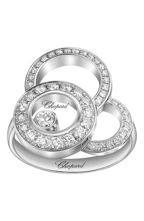 Женские кольцо CHOPARD бесцветного цвета, арт. 829769-1039 | Фото 2 (Материал сплава: Белое золото; Драгоценные камни: Бриллианты)
