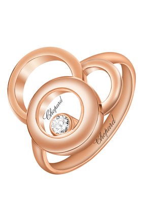 Женские кольцо CHOPARD бесцветного цвета, арт. 829769-5010 | Фото 1 (Материал сплава: Розовое золото; Драгоценные камни: Бриллианты)