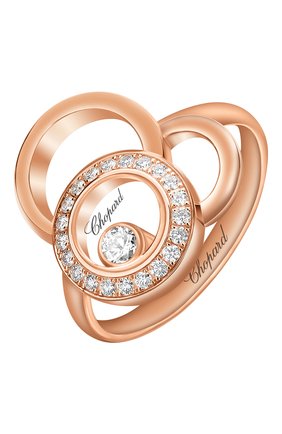 Женские кольцо CHOPARD бесцветного цвета, арт. 829769-5039 | Фото 1 (Материал сплава: Розовое золото; Драгоценные камни: Бриллианты)