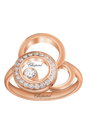 Женские кольцо CHOPARD бесцветного цвета, арт. 829769-5039 | Фото 2 (Материал сплава: Розовое золото; Драгоценные камни: Бриллианты)