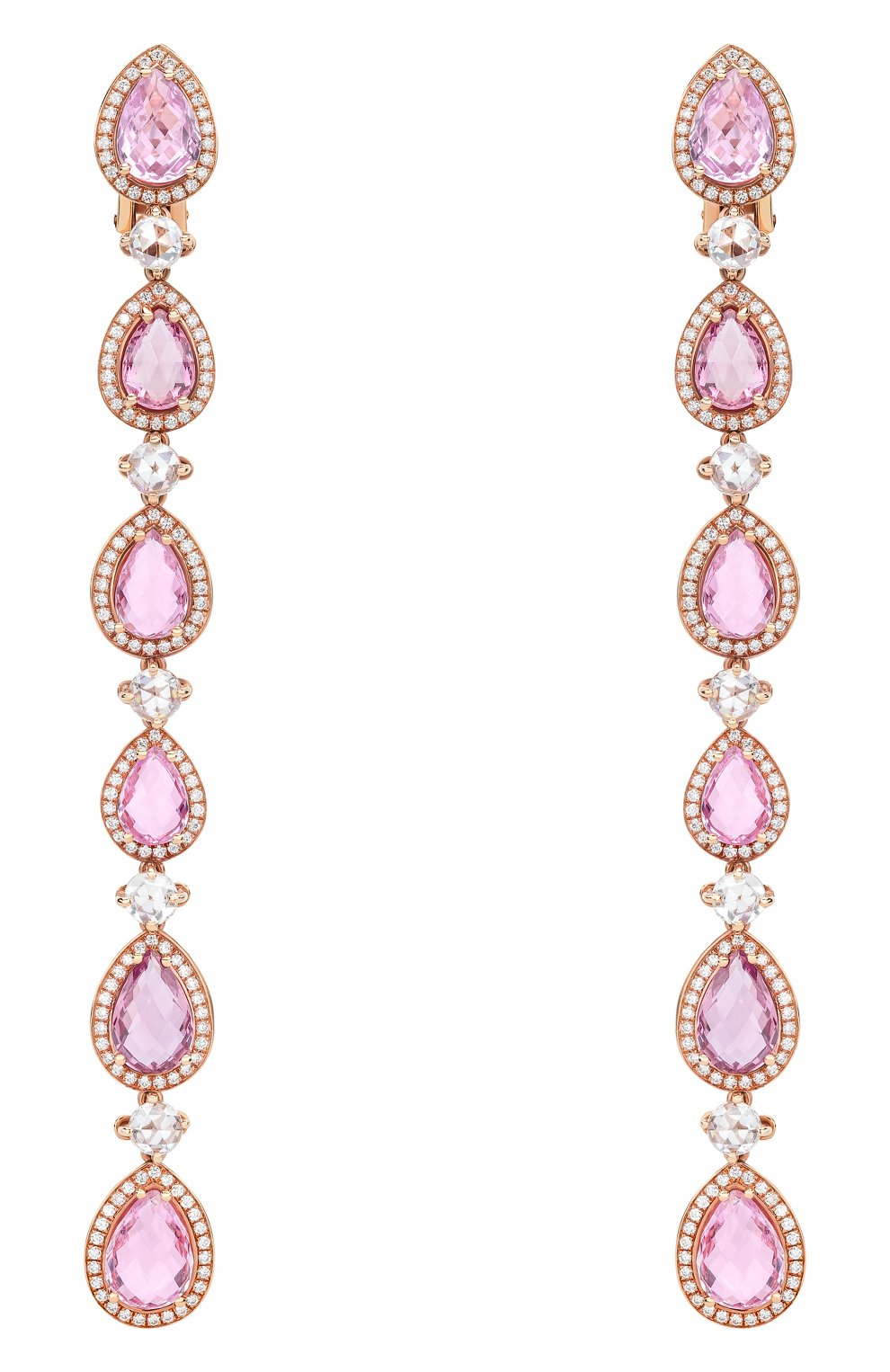 Женские серьги CHOPARD бесцветного цвета, арт. 840416-5002 | Фото 1 (Драгоценные камни: Сапфиры; Материал сплава: Розовое золото)