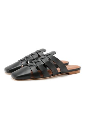 Женские кожаные сабо diana x deveaux MALONE SOULIERS черного цвета по цене 48550 руб., арт. DIANA FLAT 2 | Фото 1 Женские кожаные сабо diana x deveaux MALONE SOULIERS черного цвета, арт. DIANA FLAT 2 | Фото 1