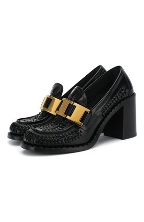Женская кожаные туфли PRADA черного цвета по цене 69500 руб., арт. 1D192M-P39-F0002-85 | Фото 1 Женская кожаные туфли PRADA черного цвета, арт. 1D192M-P39-F0002-85 | Фото 1