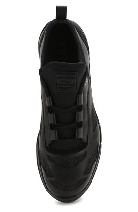 Мужские комбинированные кроссовки PRADA черного цвета, арт. 4E3515-DEP-F0002 | Фото 5 (Материал внешний: Текстиль; Стили: Классический; Материал утеплителя: Без утеплителя; Подошва: Массивная)