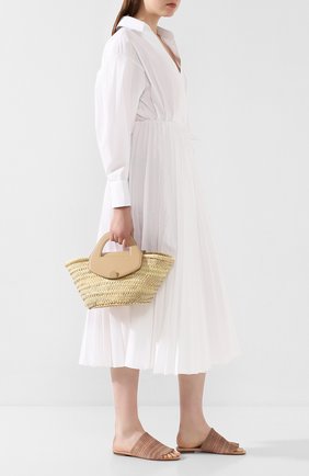 Женские замшевые шлепанцы ALAIA бежевого цвета по цене 46800 руб., арт. AE3Y041CH65 | Фото 2 Женские замшевые шлепанцы ALAIA бежевого цвета, арт. AE3Y041CH65 | Фото 2