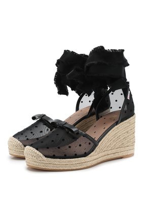 Женские текстильные босоножки REDVALENTINO черного цвета по цене 29950 руб., арт. TQ0S0D87/ZAH | Фото 1 Женские текстильные босоножки REDVALENTINO черного цвета, арт. TQ0S0D87/ZAH | Фото 1