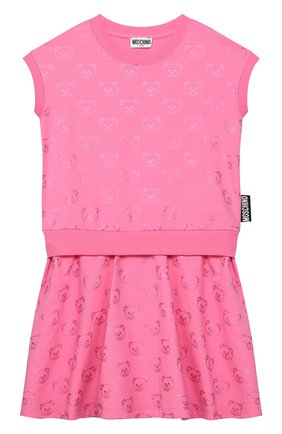 Детское хлопковое платье MOSCHINO KID розового цвета по цене 11050 руб., арт. HDV08L/LDB42/10A-14A | Фото 1 Детское хлопковое платье MOSCHINO KID розового цвета, арт. HDV08L/LDB42/10A-14A | Фото 1
