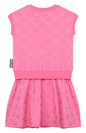 Детское хлопковое платье MOSCHINO KID розового цвета по цене 11050 руб., арт. HDV08L/LDB42/10A-14A | Фото 2 Детское хлопковое платье MOSCHINO KID розового цвета, арт. HDV08L/LDB42/10A-14A | Фото 2
