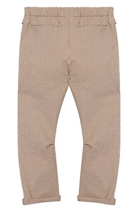 Детские хлопковые брюки BRUNELLO CUCINELLI бежевого цвета по цене 25700 руб., арт. BD487P101C | Фото 2 Детские хлопковые брюки BRUNELLO CUCINELLI бежевого цвета, арт. BD487P101C | Фото 2