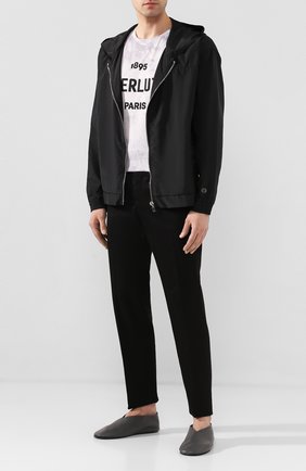 Мужские кожаные слиперы JIL SANDER серого цвета по цене 28600 руб., арт. JI34505A-11506 | Фото 2 Мужские кожаные слиперы JIL SANDER серого цвета, арт. JI34505A-11506 | Фото 2