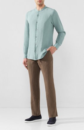 Мужской льняные брюки Z ZEGNA коричневого цвета по цене 21950 руб., арт. VU160/ZZ393 | Фото 2 Мужской льняные брюки Z ZEGNA коричневого цвета, арт. VU160/ZZ393 | Фото 2