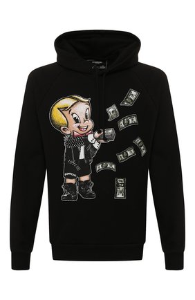 Мужской хлопковое худи DOM REBEL черного цвета по цене 16500 руб., арт. BALLER/PULL0VER H00DIE | Фото 1 Мужской хлопковое худи DOM REBEL черного цвета, арт. BALLER/PULL0VER H00DIE | Фото 1