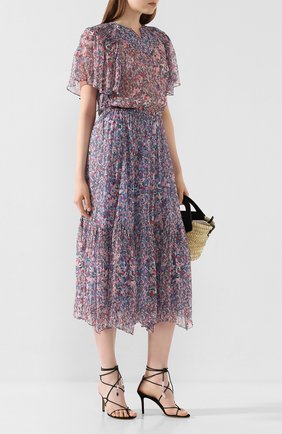 Женское шелковое платье ISABEL MARANT голубого цвета по цене 75250 руб., арт. R01729-20E016I/0DELIA | Фото 2 Женское шелковое платье ISABEL MARANT голубого цвета, арт. R01729-20E016I/0DELIA | Фото 2