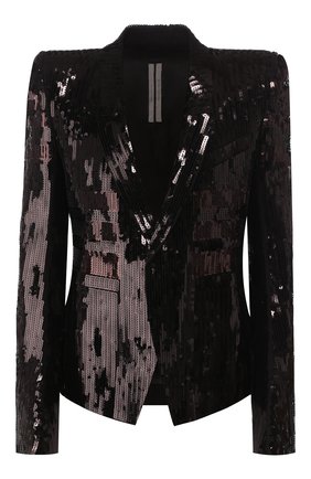 Женский жакет с пайетками RICK OWENS черного цвета по цене 233000 руб., арт. R020S1790/MAEM1 | Фото 1 Женский жакет с пайетками RICK OWENS черного цвета, арт. R020S1790/MAEM1 | Фото 1
