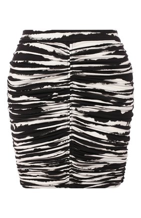 Женская хлопковая юбка BURBERRY черно-белого цвета, арт. 4564119 | Фото 1 (Длина Ж (юбки, платья, шорты): Мини; Материал внешний: Хлопок; Женское Кросс-КТ: Юбка-одежда)