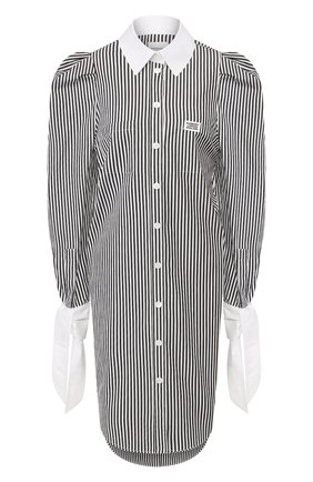 Женская хлопковая рубашка BURBERRY черно-белого цвета по цене 91300 руб., арт. 4564367 | Фото 1 Женская хлопковая рубашка BURBERRY черно-белого цвета, арт. 4564367 | Фото 1