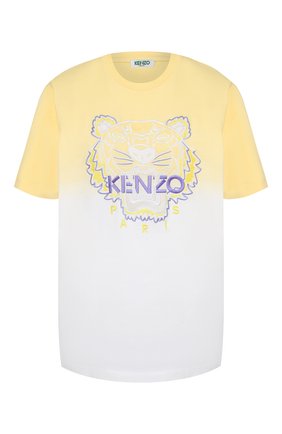 Женская хлопковая футболка KENZO желтого цвета по цене 12550 руб., арт. FA52TS9574YG | Фото 1 Женская хлопковая футболка KENZO желтого цвета, арт. FA52TS9574YG | Фото 1