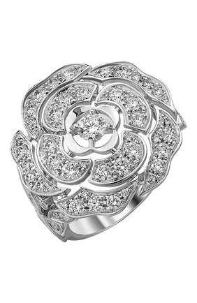 Женские кольцо CHANEL бесцветного цвета, арт. J11182 | Фото 1 (Материал сплава: Белое золото; Драгоценные камни: Бриллианты)