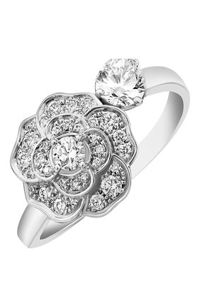 Женские кольцо CHANEL бесцветного цвета, арт. J11361 | Фото 1 (Материал сплава: Белое золото; Драгоценные камни: Бриллианты)