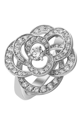 Женские кольцо CHANEL бесцветного цвета, арт. J2579 | Фото 1 (Материал сплава: Белое золото; Драгоценные камни: Бриллианты)