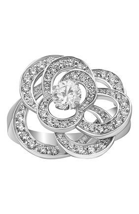 Женские кольцо CHANEL бесцветного цвета, арт. J2671 | Фото 2 (Материал сплава: Белое золото; Драгоценные камни: Бриллианты)