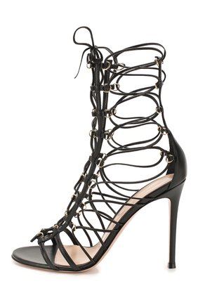 Женские черные кожаные босоножки GIANVITO ROSSI купить в интернет ...