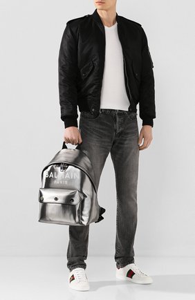 Мужской кожаный рюкзак b-back BALMAIN серебряного цвета по цене 136000 руб., арт. TM0S115/LLED | Фото 5 Мужской кожаный рюкзак b-back BALMAIN серебряного цвета, арт. TM0S115/LLED | Фото 5
