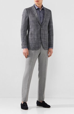 Мужские замшевые лоферы SANTONI темно-синего цвета по цене 56050 руб., арт. MCH017216LA3USHVU75 | Фото 2 Мужские замшевые лоферы SANTONI темно-синего цвета, арт. MCH017216LA3USHVU75 | Фото 2