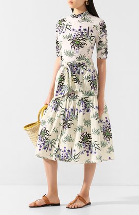 Женская юбка из смеси хлопка и льна KENZO белого цвета по цене 32350 руб., арт. FA52JU13458J | Фото 2 Женская юбка из смеси хлопка и льна KENZO белого цвета, арт. FA52JU13458J | Фото 2