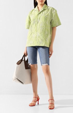 Женская рубашка JACQUEMUS зеленого цвета по цене 39950 руб., арт. 201SH21/04553 | Фото 2 Женская рубашка JACQUEMUS зеленого цвета, арт. 201SH21/04553 | Фото 2