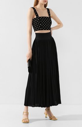 Женский топ из вискозы BALMAIN черно-белого цвета по цене 89950 руб., арт. TF00002/J015 | Фото 2 Женский топ из вискозы BALMAIN черно-белого цвета, арт. TF00002/J015 | Фото 2