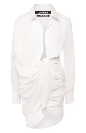 Женское хлопковое платье JACQUEMUS белого цвета по цене 41750 руб., арт. 201DR30/10110 | Фото 1 Женское хлопковое платье JACQUEMUS белого цвета, арт. 201DR30/10110 | Фото 1