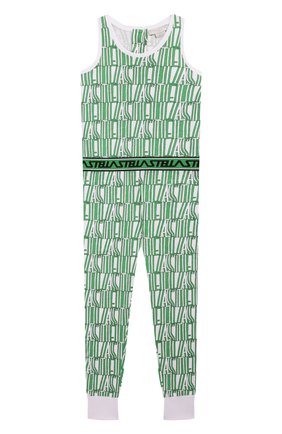 Детский хлопковый комбинезон STELLA MCCARTNEY зеленого цвета по цене 4860 руб., арт. 588649/S0J69 | Фото 1 Детский хлопковый комбинезон STELLA MCCARTNEY зеленого цвета, арт. 588649/S0J69 | Фото 1