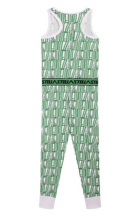 Детский хлопковый комбинезон STELLA MCCARTNEY зеленого цвета по цене 4860 руб., арт. 588649/S0J69 | Фото 2 Детский хлопковый комбинезон STELLA MCCARTNEY зеленого цвета, арт. 588649/S0J69 | Фото 2