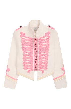 Детский хлопковый жакет STELLA MCCARTNEY белого цвета по цене 10350 руб., арт. 596555/S0KF7 | Фото 1 Детский хлопковый жакет STELLA MCCARTNEY белого цвета, арт. 596555/S0KF7 | Фото 1