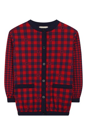 Детская хлопковый кардиган GUCCI красного цвета по цене 45550 руб., арт. 611746/XJB6N | Фото 1 Детская хлопковый кардиган GUCCI красного цвета, арт. 611746/XJB6N | Фото 1