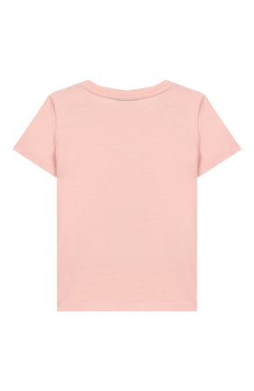 Детский хлопковая футболка FENDI светло-розового цвета, арт. BFI115/7AJ/12M-24M | Фото 2 (Рукава: Короткие; Материал внешний: Хлопок; Кросс-КТ НВ: Футболка; Ростовка одежда: 18 мес | 86 см, 24 мес | 92 см, 36 мес | 98 см)