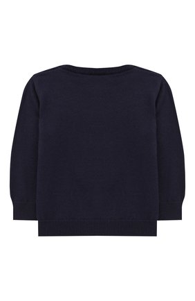 Детский хлопковый пуловер FENDI синего цвета по цене 33600 руб., арт. BUG040/A3TE/12M-24M | Фото 2 Детский хлопковый пуловер FENDI синего цвета, арт. BUG040/A3TE/12M-24M | Фото 2