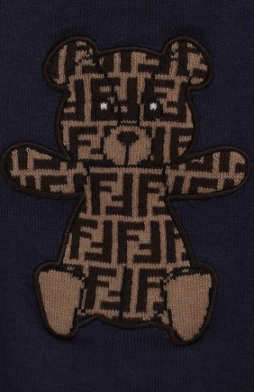 Детский хлопковый пуловер FENDI синего цвета по цене 33600 руб., арт. BUG040/A3TE/12M-24M | Фото 3 Детский хлопковый пуловер FENDI синего цвета, арт. BUG040/A3TE/12M-24M | Фото 3