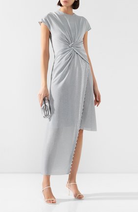 Женское платье LANVIN серебряного цвета по цене 132000 руб., арт. RW-DR302K-4506-E20 | Фото 2 Женское платье LANVIN серебряного цвета, арт. RW-DR302K-4506-E20 | Фото 2