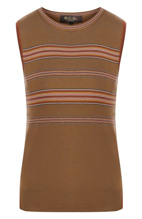 Женская топ из смеси шелка и хлопка LORO PIANA коричневого цвета по цене 79650 руб., арт. FAL1358 | Фото 1 Женская топ из смеси шелка и хлопка LORO PIANA коричневого цвета, арт. FAL1358 | Фото 1